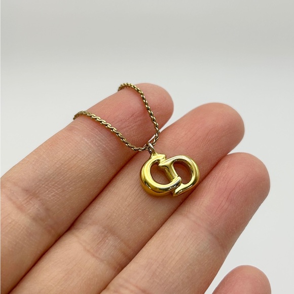 Dior Gold Plated Necklace with "CD" Pendant - Picture 2 of 5